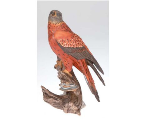 Porzellanfigur "Rotmilan", Goebel, Vogel des Jahres 2000, polychrom bemalt, H. 20 cm
