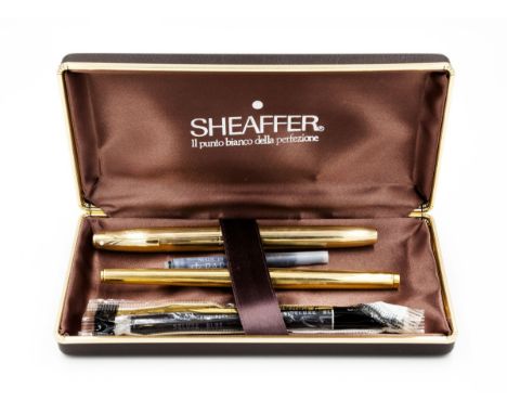 Sheaffer, penna stilografica 777 Imperial placcata in oro giallo 12 carati. Puntino bianco Shaeffer, con astuccio originale e