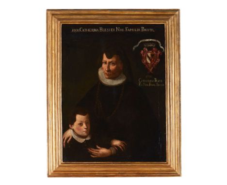 Italian School, 17th centuryPortrait of Catarina Blesi (formerly Bicuti) and her sonOil on canvasDated 1590101x75 cm
