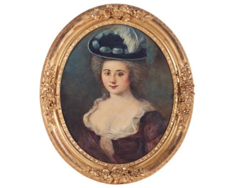 Portrait of a ladyOil on canvasSigned and dated 188673x60 cm