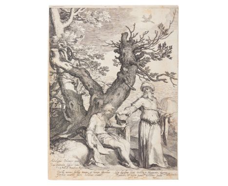 Ahijah and JeroboamBlack ink print on paperAfter drawing by Abraham Bloemaert (1564-1651)27,5x19,5 cm