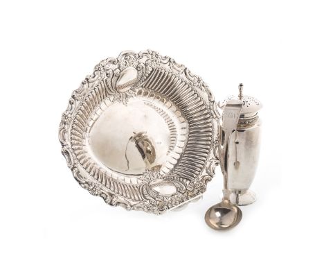 LATE 20TH CENTURY SILVER SUGAR CASTER, maker Charles S Green & Co, Birmingham 1968, of circular tapering form, 16.5cm high; a