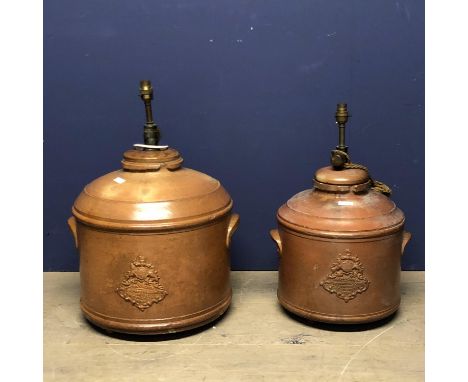 2 Similar ceramic water purifiers converted to lamp bases, London General Water Purifying Company Ltd, Patent: F.H.Danchells 