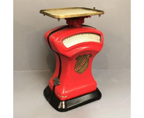 H Pouley &amp; Son Ltd post office parcel scales with weights up to 2lb.  Not Tested. 