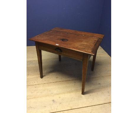 Oak &amp; mahogany side table with a drawer 94 x 71 cm 