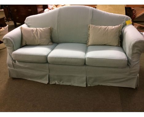 3 Seater sofa with pale cerise &amp; green lose cover 200 cm w 