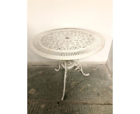 Circular metal garden table 