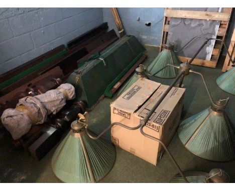 Billiard/snooker table and lights - please phone auctioneers for details 