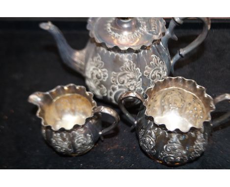 Silver plate Britannia metal teapot set 