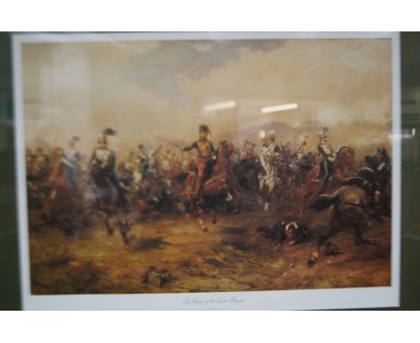 Framed print the charge of light brigade with associated framed certificate 