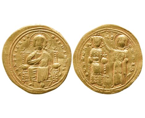 AD 1028-1034 .Romanus III Argyrus Av. histamenon nomisma, Constantinople. Blessing Christ enthroned with Gospels en face. Rev