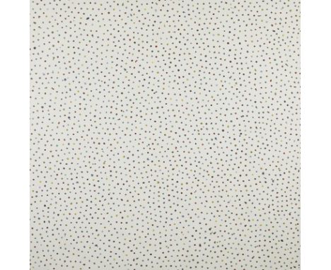 Peter Ford Young (American, b. 1940). Acrylic on canvas painting titled "White Painting #10" depicting colorful dots against 