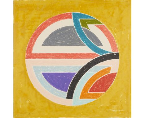 Frank Stella (American, b. 1936). Lithograph and screenprint on paper titled "Sinjerli Variation Squared with Colored Ground 