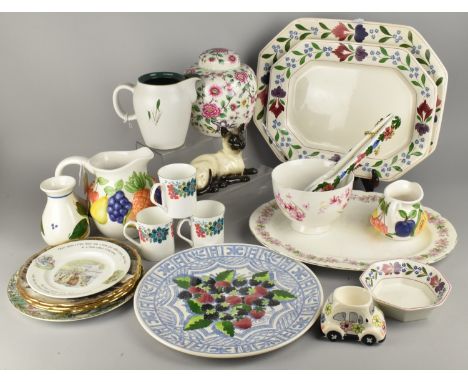 A Collection of Various Ceramics to Comprise Beswick Cat, Various Plates to Include Wedgwood Beatrix Potter, Coalport, James 