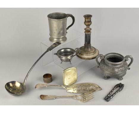 A Collection of Various 19th and Early 20th Century Metalwares to Comprise Victorian Pewter Measuring Tankard, Ornate Pewter 