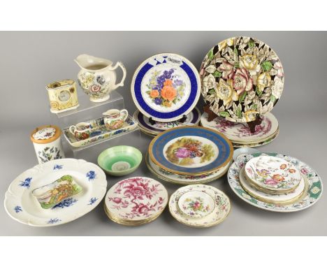 A Collection of Various Ceramics to Comprise Art Deco Shelley Bowl (Nick to Rim), Royal Winton Hand Painted Harlech Castle Di