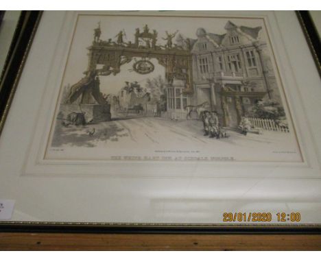 AFTER C J R, SEPIA LITHOGRAPH PUBLISHED BY T MACLEAN 1842, "THE WHITE HART INN AT SCHOALE, NORFOLK", 26 X 31CM