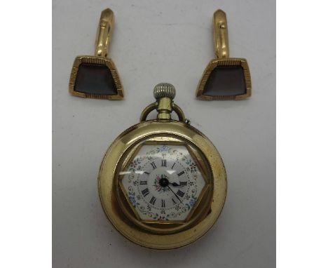 A fob watch and a pair of cufflinks