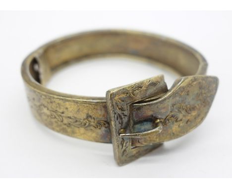 A Victorian gilt metal bangle, a/f