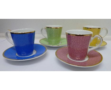 A Royal Worcester H.R.H. 80th Birthday commemorative coffee set, boxed
