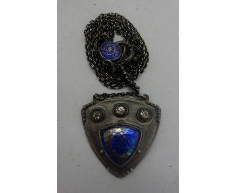 A silver and enamel Charles Horner necklet, enamel a/f, Chester 1913