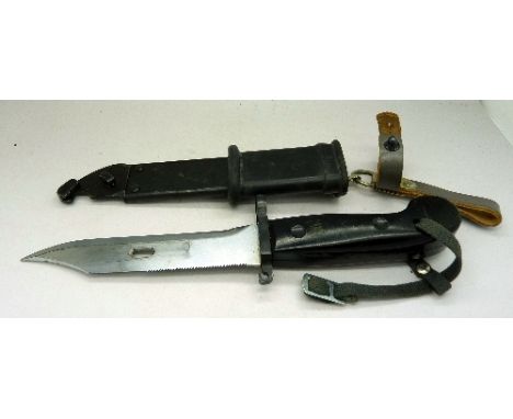 An AK47 bayonet with scabbard