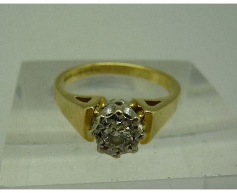 An 18ct gold and diamond ring, weight 3.4g, size J