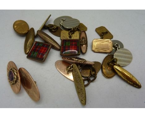 Six pairs of cufflinks