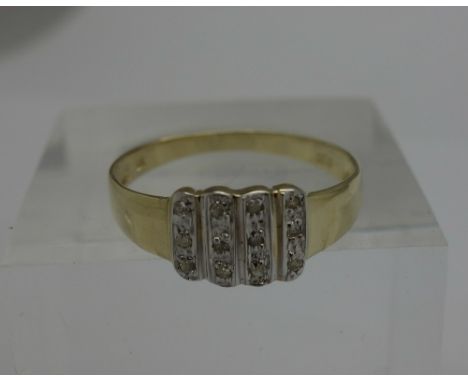 A 9ct gold and diamond ring, weight 1.5g, size P