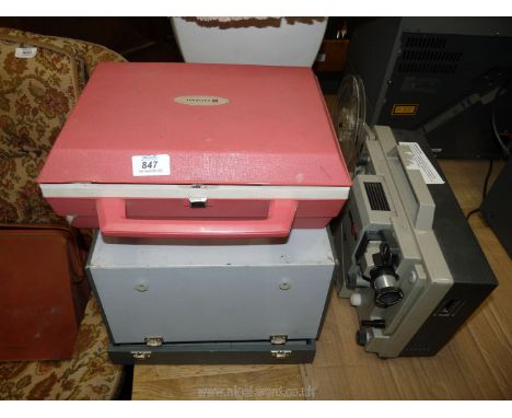 A vintage 'National' hairdryer in carry case, projector, etc.