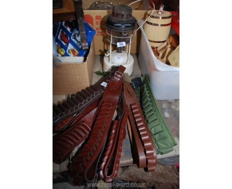 A Tilley Pyrex 171 paraffin lamp and 6 cartridge belts.