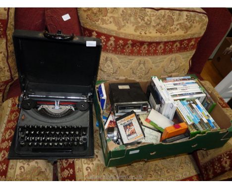 An 'Oliver' typewriter, plus a box of Nintendo Wii and Xbox games, etc. 