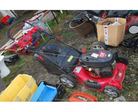 A Fox electric lawn mower with box, overhead valve engine, has been used in last 2 weeks but traction drive belt is believed 