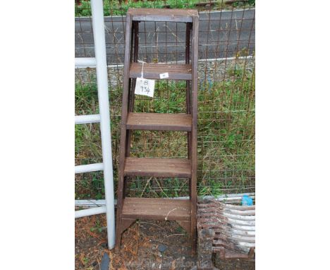 A metal five rung step ladder.