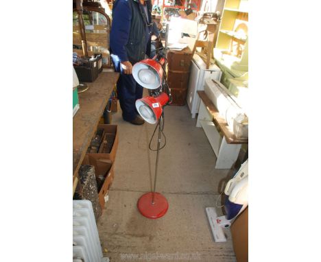 A double light standard lamp.