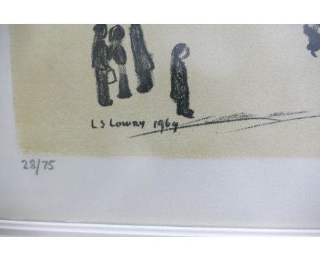 L S Lowry Tree in a Square original signed print 28/75: Measures 55cm x 75cm excluding frame. 