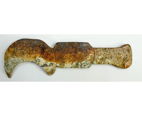 Carved ornamental hardstone axe / dagger: Bought by previous member of staff from the estate sale of Clarice Cliff in the 197