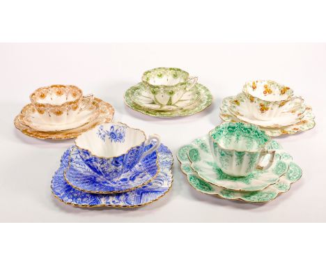 A collection of Wileman &amp; Co trios &amp; similar to include:  Patterns 6684, 4182, 6234, 3744 &amp; 6948. (5) 
