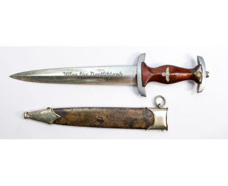 German SA dagger second world war WWII:Ulles for Deutlchland inscribed to blade, RZM M7/80, length 37.5cm. 