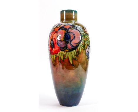 Walter Moorcroft light flambe Anemone lamp base Height 32cm: 