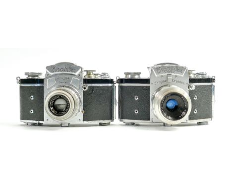 Exakta Varex vintage 35mm SLR film cameras: Ludwig &amp; Meyer Lens fitted (both do not wind on or fire). (2) 