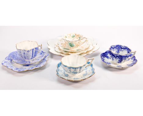 A collection of Wileman &amp; Co trios &amp; similar to include: Patterns 6893, 6021, 10067, 9122. (4) 