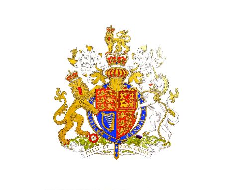 High quality tile with enamelled royal coat of arms: 36.5cm x 28.5cm. 
