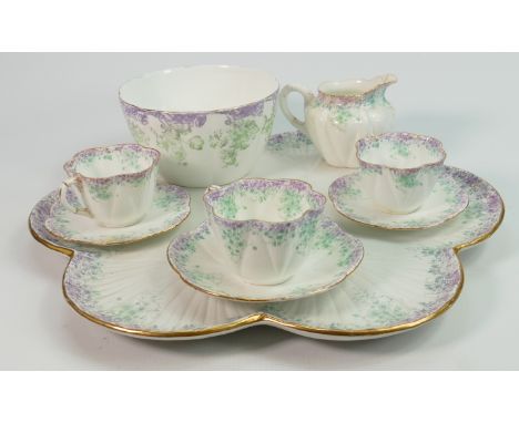 Wileman &amp; Co. items to include: Dainty shaped Cabaret tray and two cabaret size cups &amp; saucers, one tea cup &amp; sau