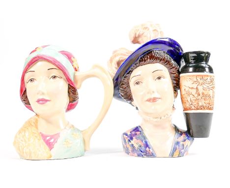 Kevin Francis limited edition character jugs Charlotte Rhead &amp; Hannah Barlow (2) 