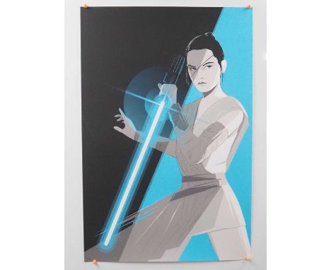 REY ‘LIGHT SIDE’ - STAR WARS: THE FORCE AWAKENS (2017) - Craig Drake - Hero Complex Gallery - Hand-Numbered #28/350 - 24” x 3