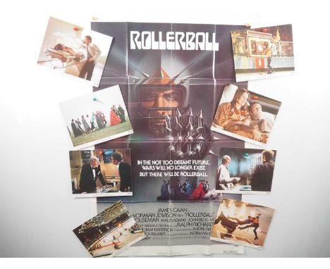 ROLLERBALL (1975) - A US one sheet movie poster together with a set of 8 lobby cards (folded / flat) (2)