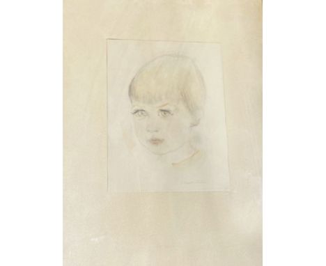 Susanne Carvallo-Schulein (1883-1972)&nbsp;
Pencil and watercolour&nbsp;
Head portrait of a child
After Raoul Dufy
Black and 