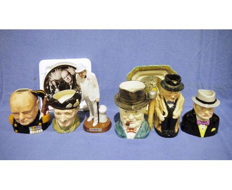 Quantity of Toby jugs&nbsp;depicting Winston Churchill by Royal Doulton, Kevin Francis, Cooper Clayton, etc, two Winston Chur