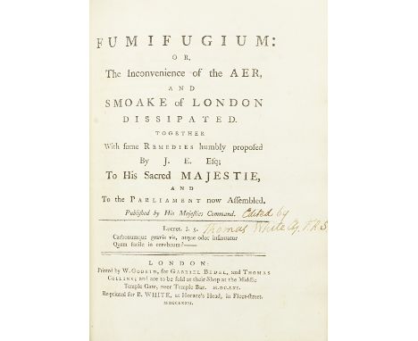 LONDON - EVELYN, THE GREAT FIRE AND POLLUTIONComposite volume,  containing the following plans and works:[KITCHIN (THOMAS)] A